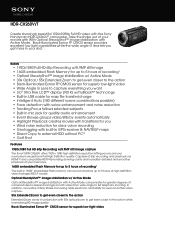 Sony HDR-CX260V Marketing Specifications (Bronze model)