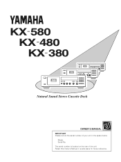 Yamaha KX-380 Owner's Manual