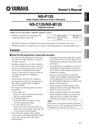 Yamaha NS-P125 Owner's Manual