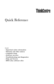 Lenovo ThinkCentre A52 (English) Quick reference guide