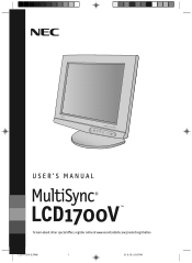 NEC LCD1700V MultiSync LCD1700V User's Manual