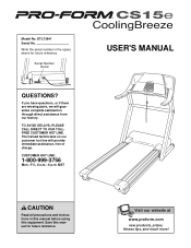 ProForm Cs15e Treadmill English Manual