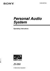 Sony ZS-D50 Operating Instructions  (primary manual)