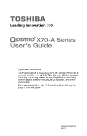 Toshiba Qosmio X70-AST3GX1 User Guide