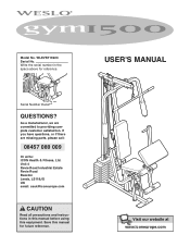 Weslo Gym 1500 Uk Manual