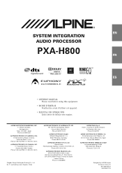 Alpine PXA-H800 User Manual