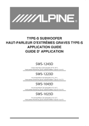 Alpine SWS-1223D Owner's Manual