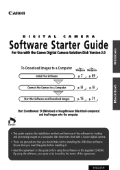 Canon PowerShot G1 Software Starter Guide DC SD Ver.2.0