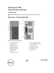 Dell Precision T1700 Setup and Features Information Tech Sheet