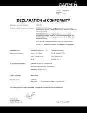 Garmin GMR 1206 xHD Open Array and Pedestal Declaration of Conformity
