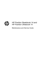 HP Pavilion Sleekbook 14-b001xx HP Pavilion Sleekbook 14 and HP Pavilion Ultrabook 14 Maintenance and Service Guide