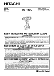 Hitachi DB10DL Instruction Manual