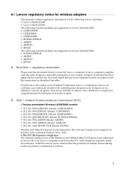 Lenovo S200 Laptop Ideapad S200, S206 Regulatory Notice V1.0 (English)