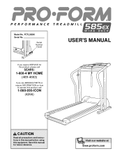 ProForm 585ex Treadmill Canadian English Manual
