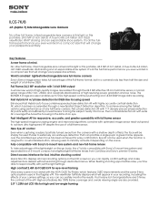 Sony ILCE-7K Marketing Specifications (ILCE-7K/B)