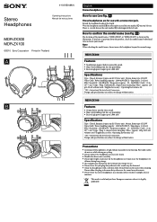 Sony MDR-ZX100 Operating Instructions