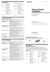 Sony XM-460GTX Operating Instructions  (primary manual)