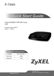 ZyXEL P-794H Quick Start Guide