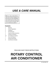 Frigidaire FAC102P1A Use and Care Manual
