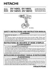 Hitachi DV18DVC Instruction Manual