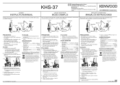 Kenwood KHS-37 Instruction Manual