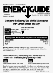 KitchenAid KUDL15FXWH Energy Guide
