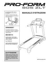 ProForm 905 Zlt Treadmill Italian Manual