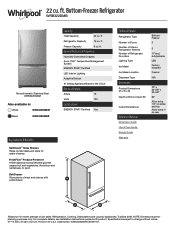 Whirlpool WRB322DMB Specification Sheet