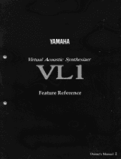 Yamaha VL1 Owner's Manual 2