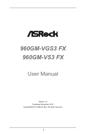 ASRock 960GM-VGS3 FX User Manual