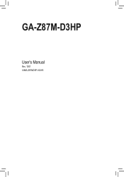 Gigabyte GA-Z87M-D3HP User Manual