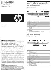 HP ProLiant DL160 HP ProLiant DL160 Generation 5 Server Installation Sheet