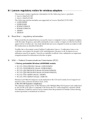 Lenovo U410 Laptop Ideapad U310, U410 Regulatory Notice V1.0 (English)