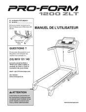ProForm 1200 Zlt Treadmill French Manual