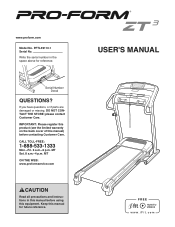 ProForm Zt3 Treadmill English Manual