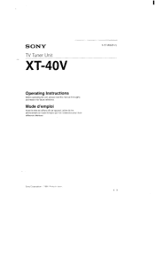 Sony XT-40V Users Guide