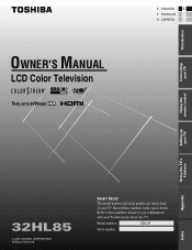 Toshiba 32HL85 Owners Manual