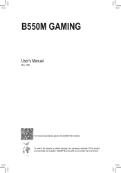 Gigabyte B550M GAMING User Manual