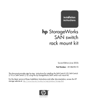 HP StorageWorks 8-EL HP StorageWorks SAN Switch Rack Mount Kit Installation Instructions (AV-RU6YB-TE, June 2003)