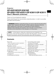 Hitachi CP-X2511 User Manual
