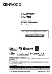 Kenwood KIV-BT901 Instruction Manual