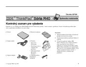 Lenovo ThinkPad R40 Slovakian - Setup Guide for ThinkPad R40