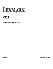 Lexmark C925 Maintenance Guide