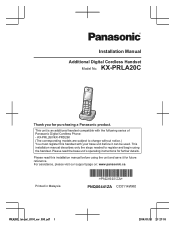 Panasonic KX-PRLA20 Installation Manual CA