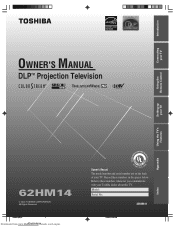 Toshiba 62HM14 Owners Manual