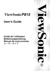 ViewSonic P815 User Guide