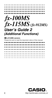 Casio FX 115MS User Guide