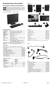 HP Pro 4300 Illustrated Parts & Service Map HP Compaq Pro 4300 All-in-One Business PC