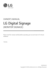 LG 75XS4G-B Owners Manual