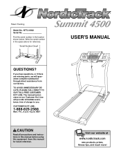 NordicTrack Summit 4500 Treadmill English Manual
